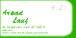 arpad lauf business card